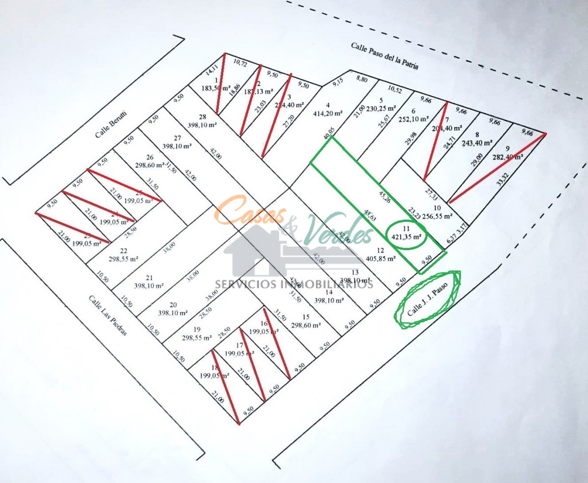 Venta Terreno nro. 11 calle J. J. Passo 