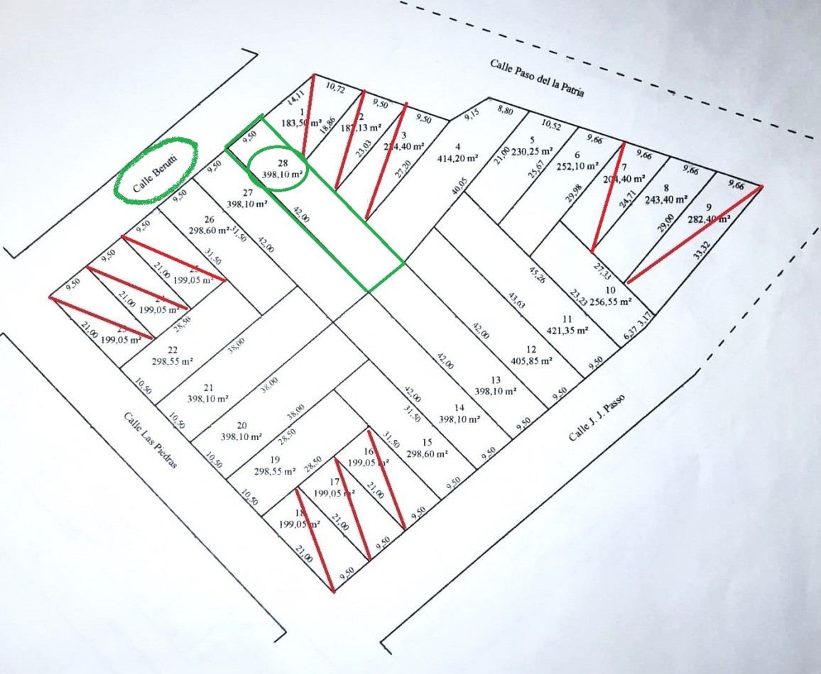 Venta Terreno nro. 28 calle Berutti con servicios de agua, cloacas y luz,