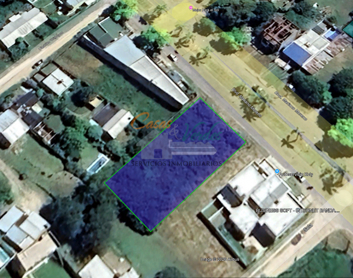 lote de 1086m2 sobre Bcar Moreno entre Gdor Sola e Irigoyen