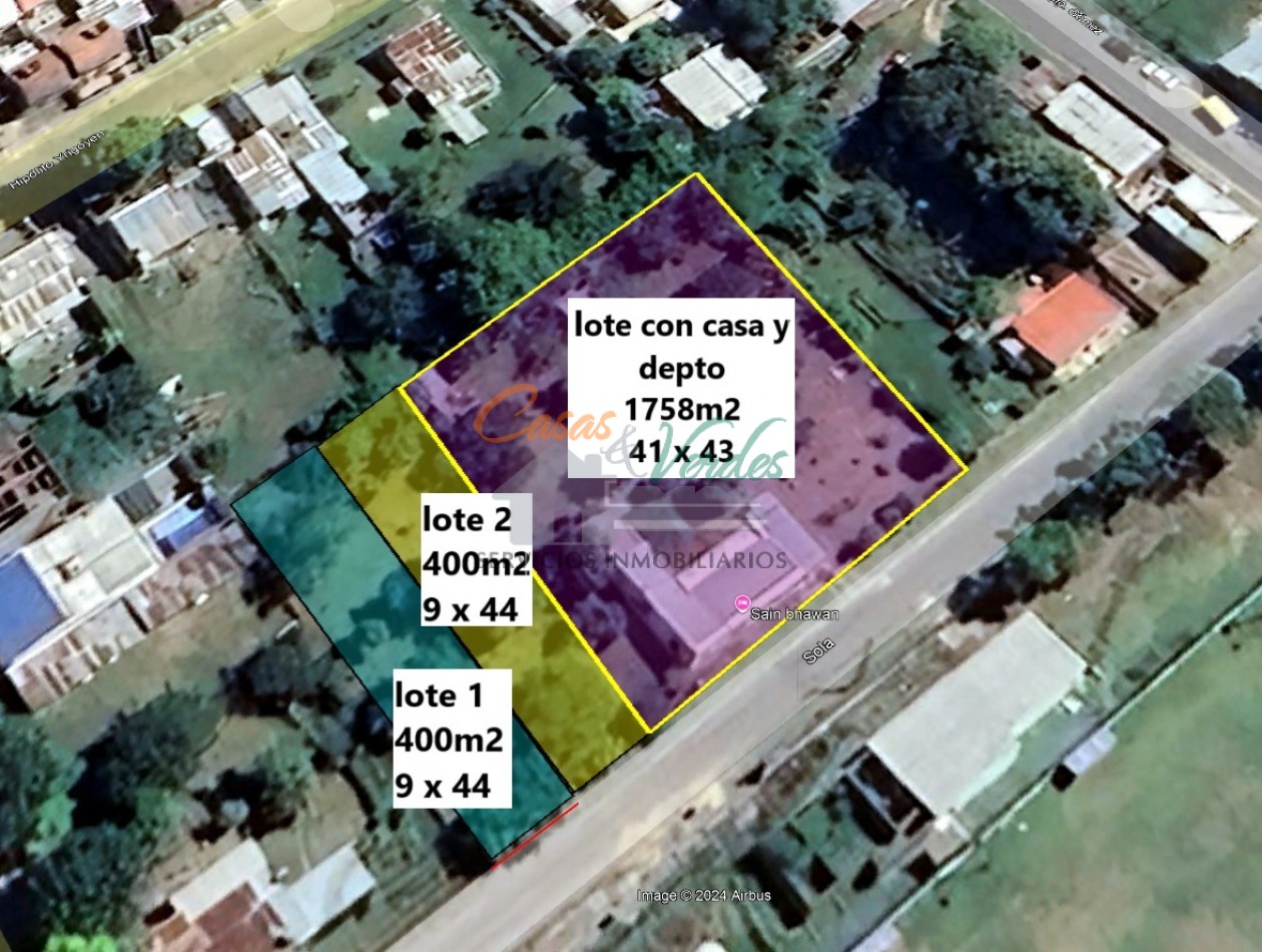 VENTA casa + depto + lote terreno con TODOS los servicios, muy buena ubicacion