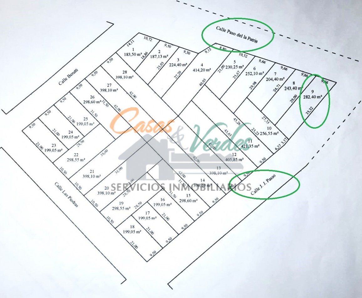 VENTA , lote  9 en ESQUINA Passo y Paso de la Patria